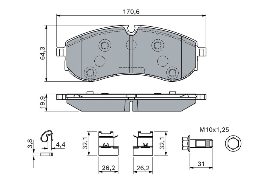TRW 2N0698451A FREN BALATASI ARKA VW CRAFTER-MAN TGE